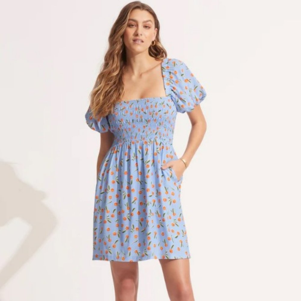 NWT Seafolly Summer Crush Mini Dress - Powder Blue